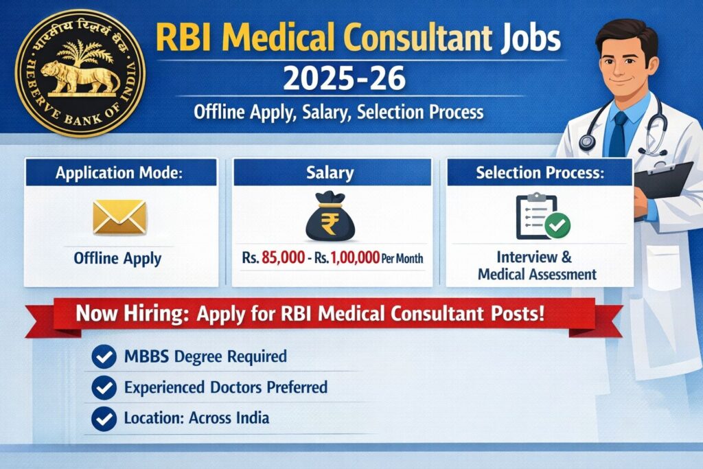 RBI Medical Consultant Jobs 2025-26: Complete Guide to Offline Apply, Salary & Selection | YourCareerGuide)