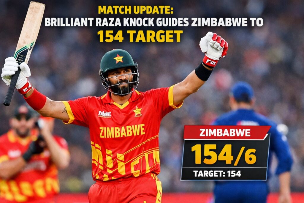 Match Update: Brilliant Raza Knock Guides Zimbabwe to 154 Target
